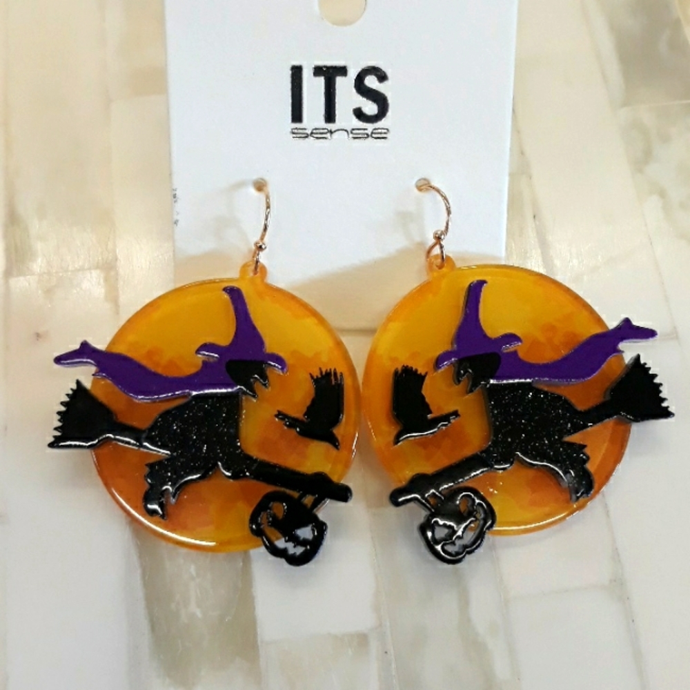 Witch Acrylic Earrings Halloween